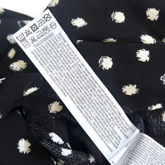 Mango Polka Dot Wide Leg Jumpsuit Belted Button Front Retro Chic Womens XS - Picture 9 of 9